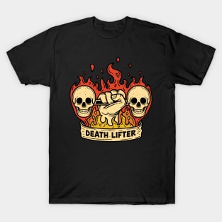 Skull Barbell Flaming T-Shirt